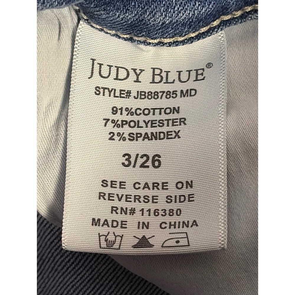 Judy Blue High Waist Distressed Wide Leg Jeans Medium Wash Size 3/26‎ - Picture 4 of 10